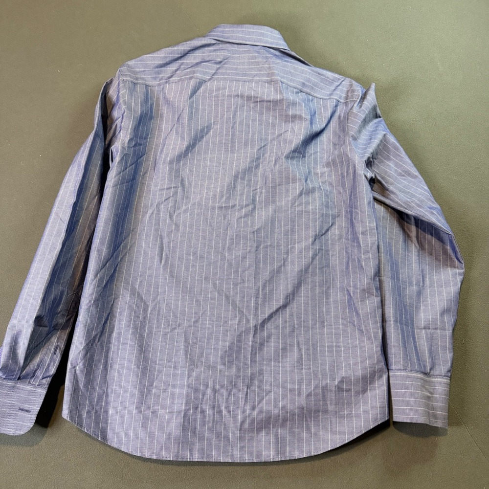 UNTUCKit Mens Blue Pinstripe Button Down Dress Shirt Long Sleeve Casual Office - Picture 6 of 6